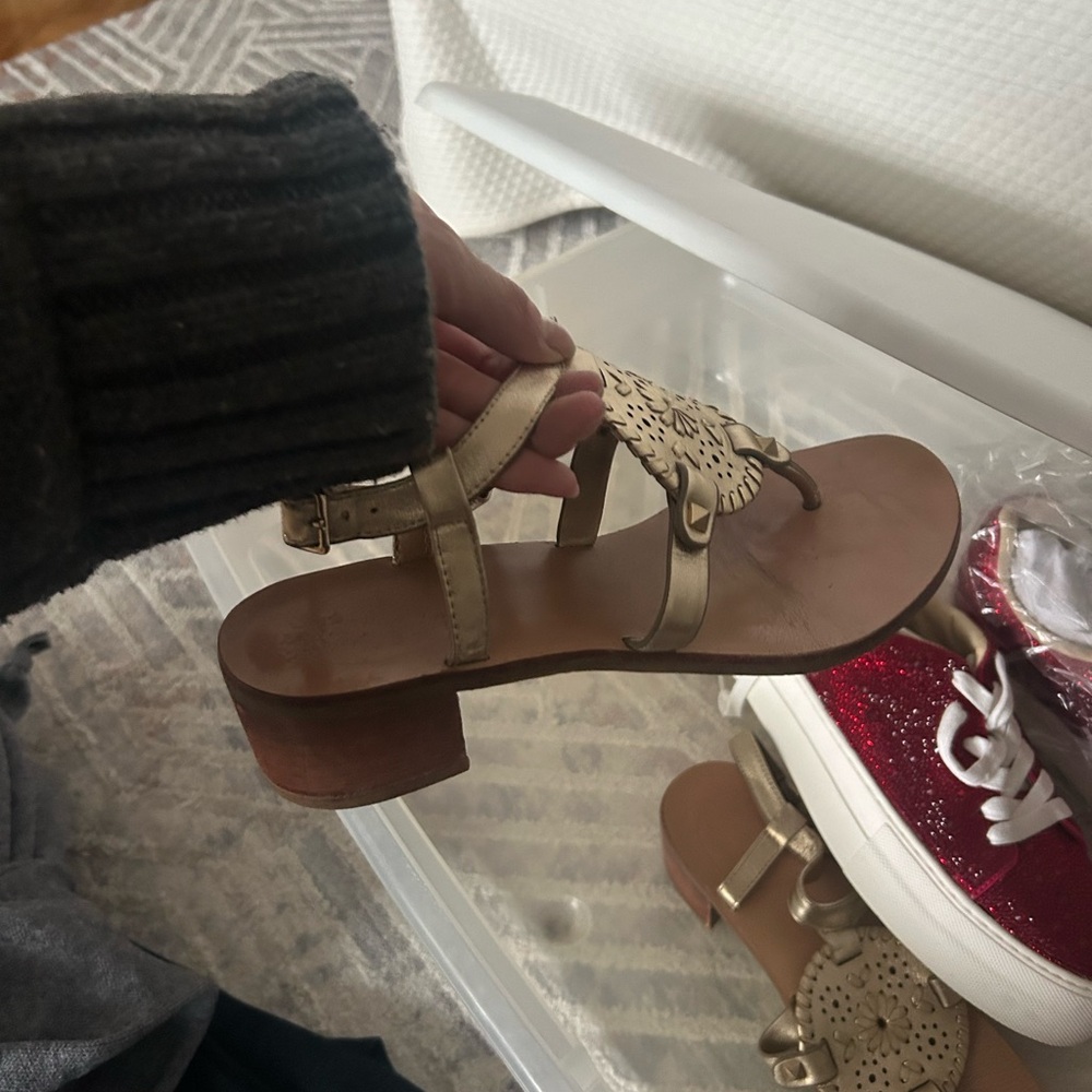 Women's Gold Jack Rogers Sandals - Picture 2 of 2